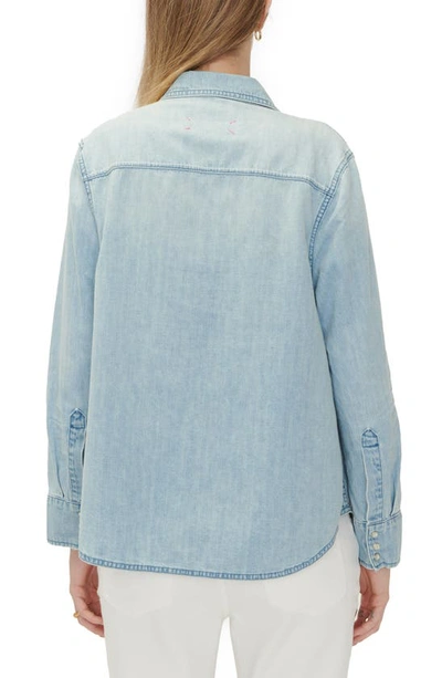 Shop Hatch The Denim Maternity Nursing Friendly Shirt In Light Wash