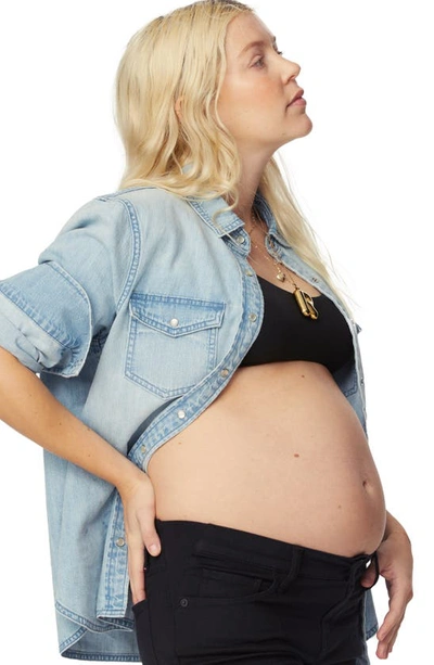 Hatch The Denim Organic Cotton Maternity Shirt In Light Wash