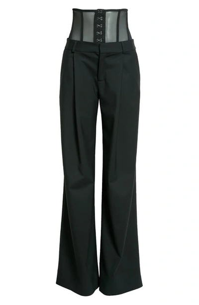 Palazzo Pants and Corset High Waist Wide Leg Trousers and Corset