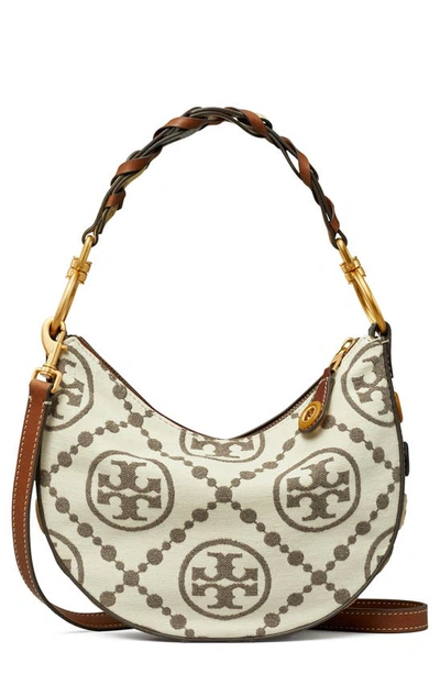 Tory Burch T Monogram Fil Coupé Mini Crescent Bag