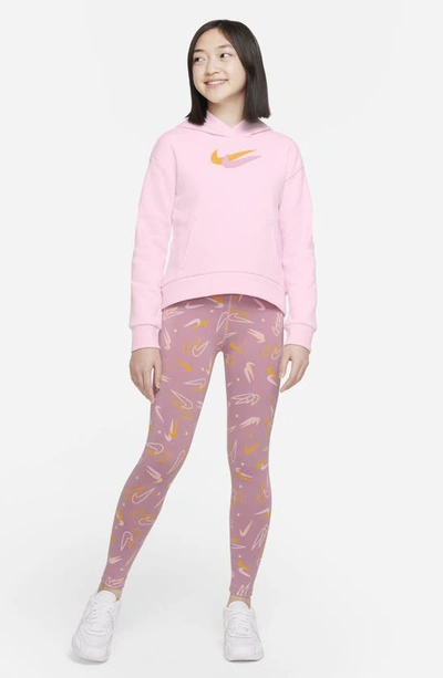 Shop Nike Kids' Fleece Hoodie In Pink Foam/ White