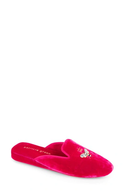 Shop Patricia Green 'queen Bee' Embroidered Slipper In Hot Pink