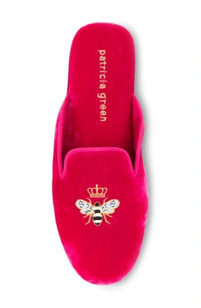 Shop Patricia Green 'queen Bee' Embroidered Slipper In Hot Pink