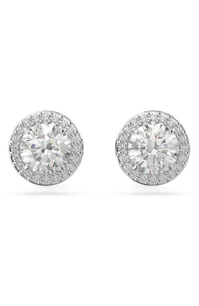 Shop Swarovski Constella Pavé Crystal Stud Earrings In Silver