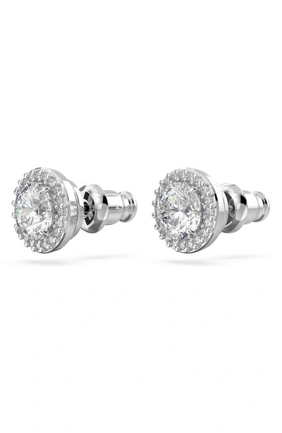 Shop Swarovski Constella Pavé Crystal Stud Earrings In Silver