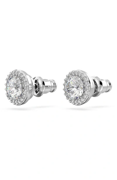 Swarovski Constella Pave Stud Earrings In Silver