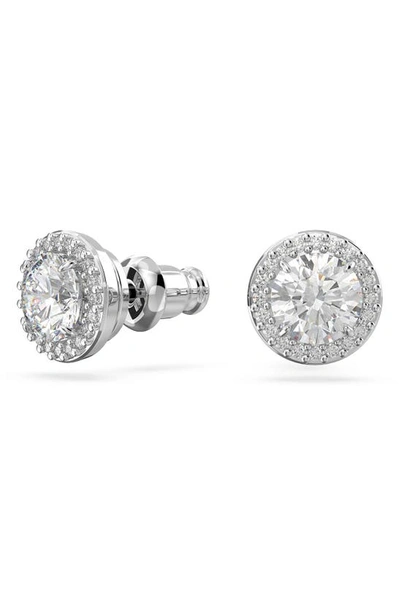 Shop Swarovski Constella Pavé Crystal Stud Earrings In Silver