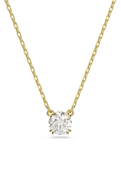 Shop Swarovski Constella Crystal Pendant Necklace In Yellow Gold