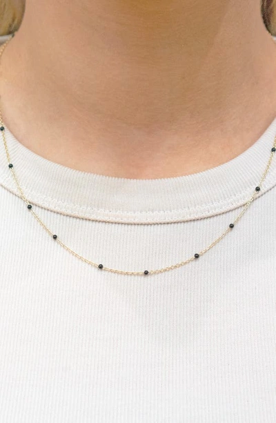 Argento Vivo Enamel Dot Station Necklace In Gold/ Black