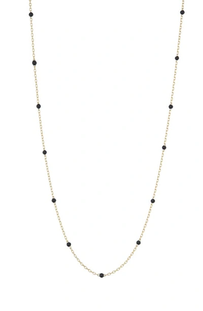 Shop Argento Vivo Sterling Silver Enamel Dot Station Necklace In Gold/ Black