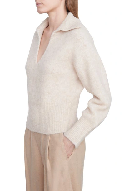 Shop Vince Brushed Collared Sweater In Sand Dune