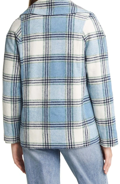 Halogen Plaid Crop Wool Coat In Cream- Multi Plaid