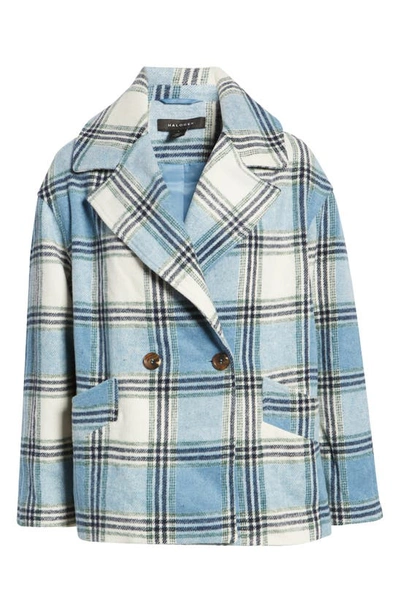 Halogen Plaid Crop Wool Coat In Cream- Multi Plaid