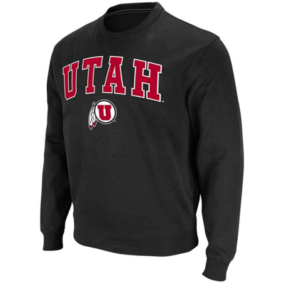 Shop Colosseum Black Utah Utes Arch & Logo Tackle Twill Pullover Sweatshirt