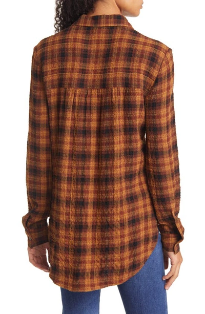 Shop Beachlunchlounge Plaid Button-up Shirt In Autumn Days