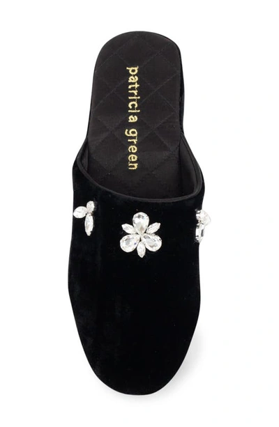 Shop Patricia Green Lucille Crystal Embellished Velvet Slipper In Black