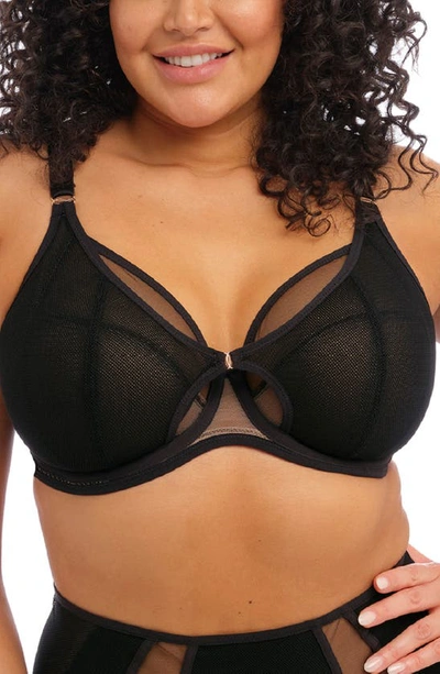 Shop Elomi Kintai Full Coverage Mesh Underwire Bra In Black