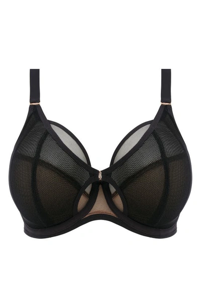 Shop Elomi Kintai Full Coverage Mesh Underwire Bra In Black