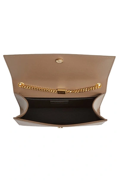 Shop Saint Laurent Medium Kate Leather Chain Shoulder Bag In 2346 Taupe