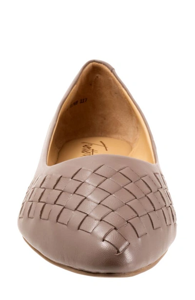 Shop Trotters Estee Woven Flat In Taupe
