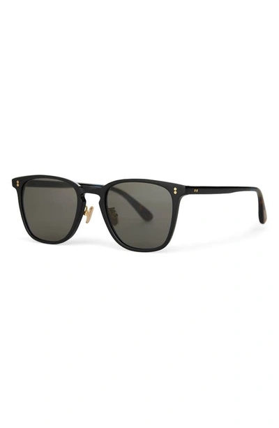 Shop Toms Emerson 51mm Round Sunglasses In Shiny Black/ Dark Grey