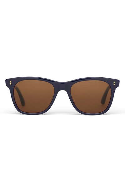 Shop Toms Fitzpatrick 52mm Polarized Rectangular Sunglasses In Navy Multi/ Brown Polar