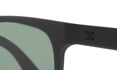 Shop Toms Traveler Manu 57mm Polarized Round Sunglasses In Matte Black/ Green Grey Polar