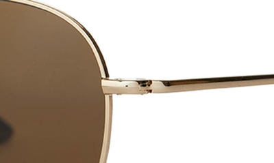 Shop Toms Hudson 60mm Polarized Aviator Sunglasses In Shiny Gold/ Solid Brown Polar