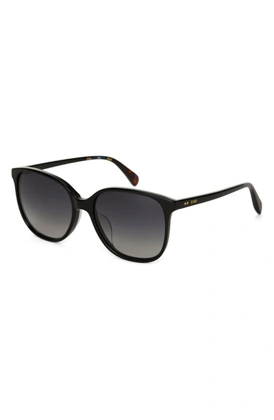 Shop Toms Sandela 55mm Polarized Round Sunglasses In Black/ Grey Polar