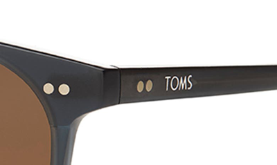 Shop Toms Bellini 52mm Round Sunglasses In Black Teal Satin/brown