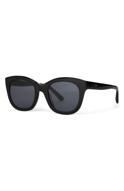 Shop Toms Jacqui 51mm Rectangular Sunglasses In Shiny Black/ Dark Grey
