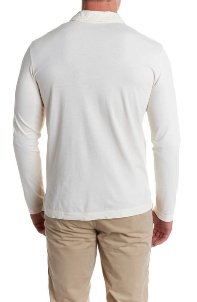 Billy Reid Pensacola Long Sleeve Organic Cotton Pocket Polo In Tinted White