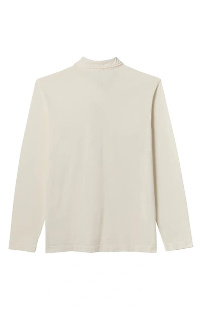 Billy Reid Pensacola Long Sleeve Organic Cotton Pocket Polo In Tinted White