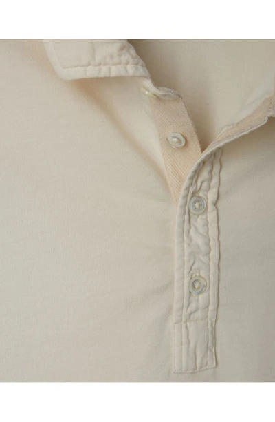Billy Reid Pensacola Long Sleeve Organic Cotton Pocket Polo In Tinted White