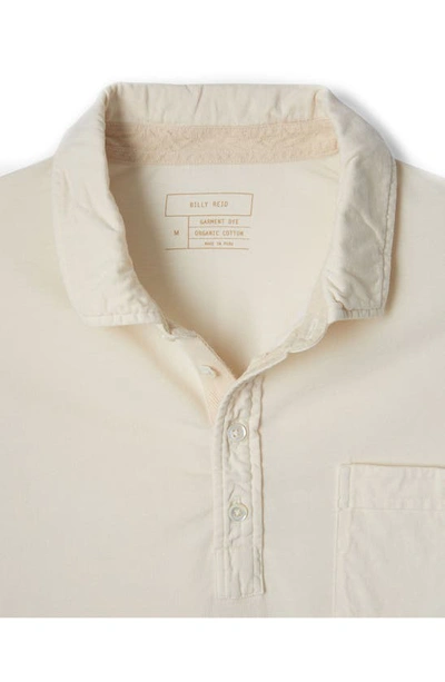 Billy Reid Pensacola Long Sleeve Organic Cotton Pocket Polo In Tinted White