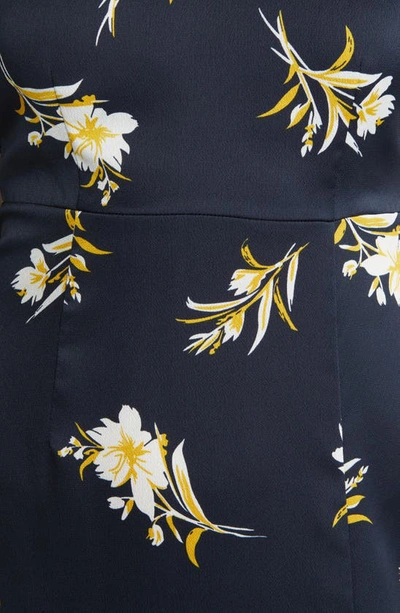 Shop Sam Edelman Tossed Floral Puff Sleeve Sheath Dress In Navy Multi