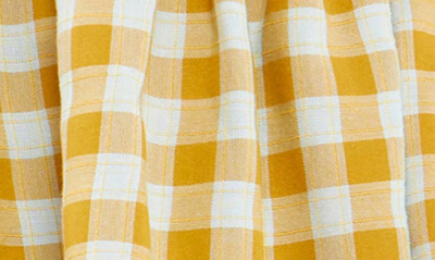English Factory Rickrack Trim Check Top In Mustard