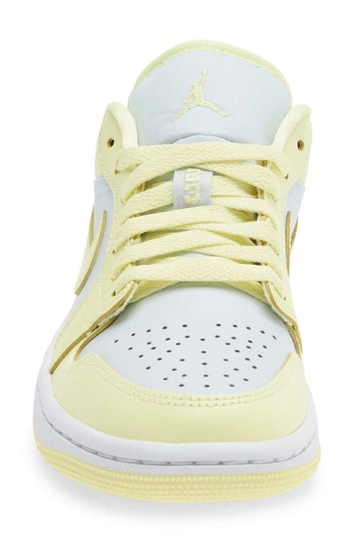 Shop Jordan Air  1 Low Sneaker In Pure Platinum/ Citron/ White