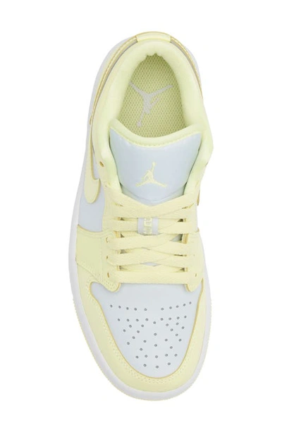 Shop Jordan Air  1 Low Sneaker In Pure Platinum/ Citron/ White