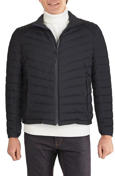 Shop Cole Haan Stretch Quilted Jacket In Black