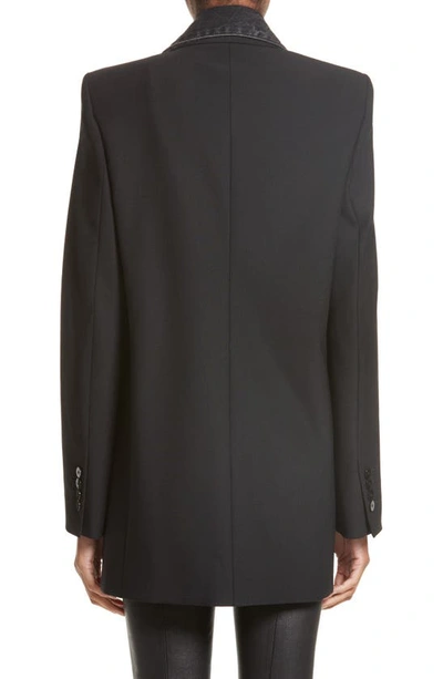 Alexander Wang Denim & Wool Blend Layered Jacket In Black