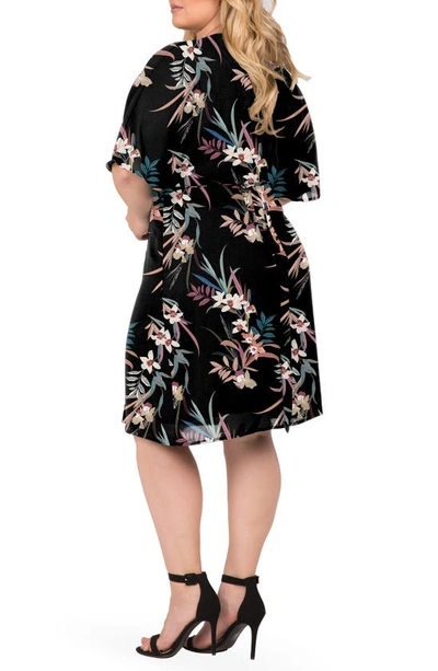 Shop Standards & Practices Candice Georgette Wrap Dress In Tropical Black