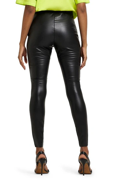 River Island Faux Leather Skinny Trousers In Black | ModeSens