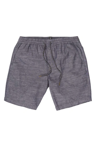 Volcom Frickin Mix Stretch Cotton Shorts In Blue