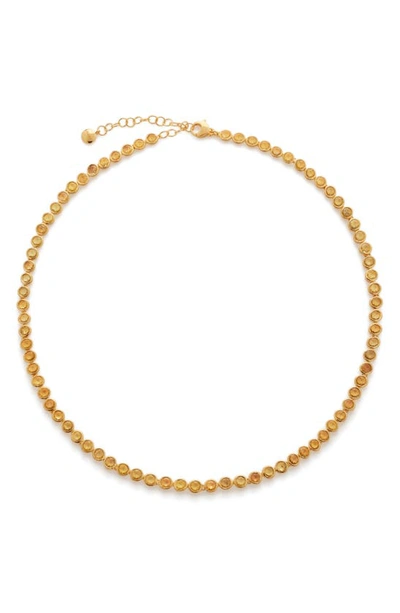 Shop Monica Vinader X Kate Young Tennis Necklace In 18ct Metallic Gold