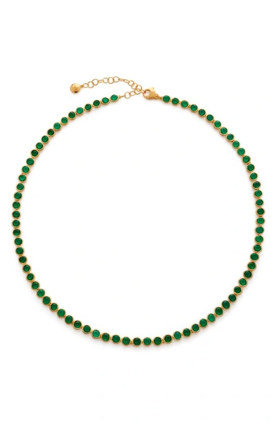 Monica Vinader X Kate Young Recycled 18ct Yellow Gold-plated Vermeil Sterling Silver And Onyx Neckla In 18ct Gold Vermeil On Sterling