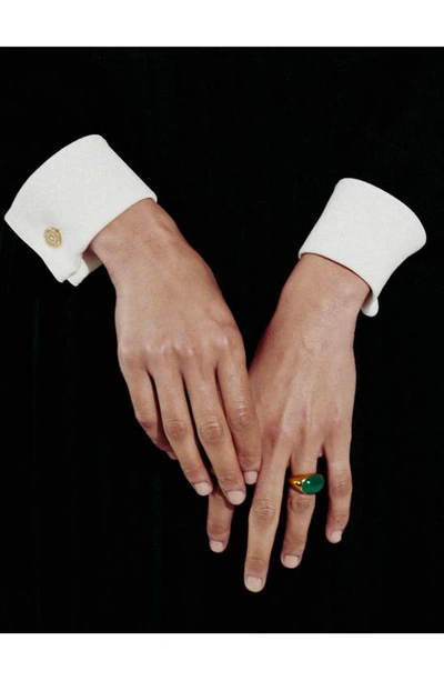 Monica Vinader X Kate Young Onyx Dome Ring In 18ct Metallic Gold