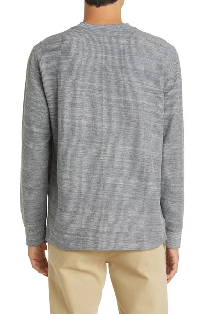 Shop Vince Thermal Long Sleeve T-shirt In H Black/ Med H Grey