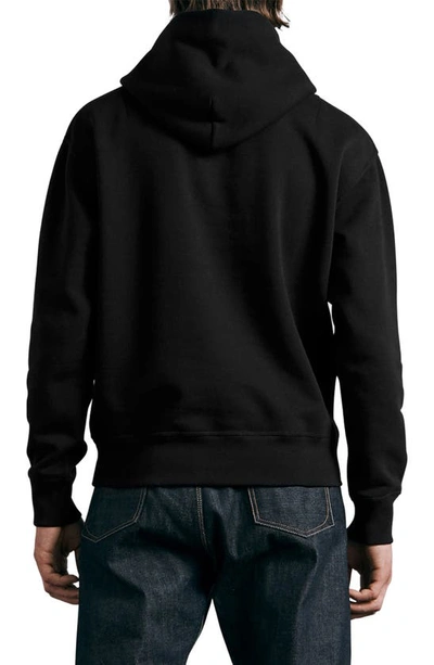 Shop Rag & Bone Icons Damon Slub Hoodie In Black