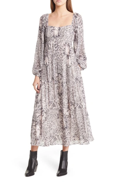 Shop Allsaints Amara Laertes Print Long Sleeve Maxi Dress In Ecru White